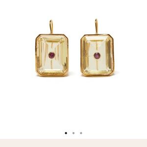Lizzie Fortunato Tile Earrings In Citrine